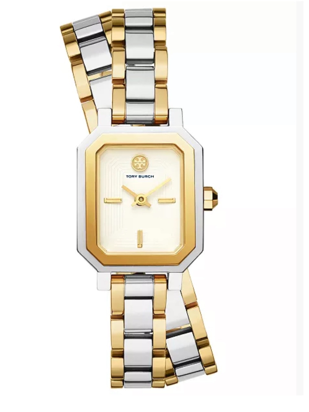 Tory Burch Robinson Two-Tone Stainless Steel Double Wrap Bracelet Watch 22mm